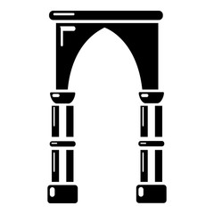 Archway construction icon, simple black style