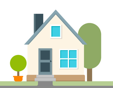 Modern and simple flat vector illustration. A icon a country house. Image for website, presentation, application, interface
