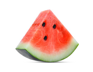 fresh sliced red watermelon isolated on white background
