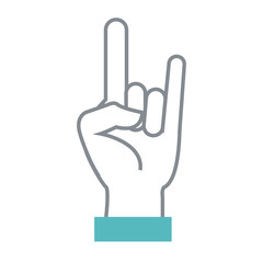 Rock and roll hand symbol icon vector illustration graphic design