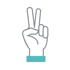 Hand peace symbol icon vector illustration graphic design