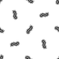 Cell of dangerous virus pattern seamless black