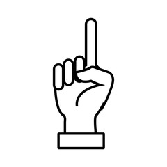 Hand number one symbol