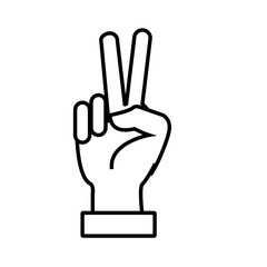 Hand peace symbol