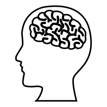Human brain head silhouette