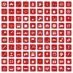 100 libra icons set grunge red
