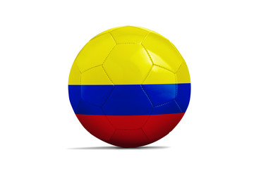 Soccer ball with team flag, Russia 2018. Colombia