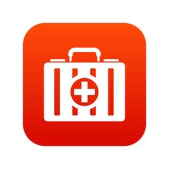 Obraz premium First aid kit icon digital red