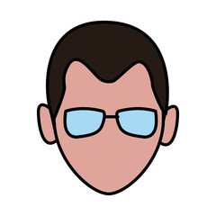 Man with sunglasses icon vector illustration graphic design