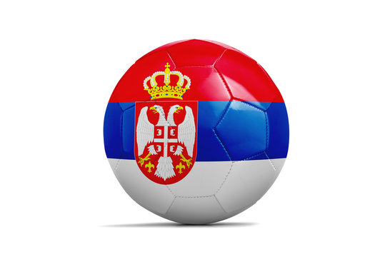 Soccer ball with team flag, Russia 2018. Serbia