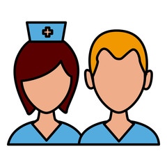 Medical teamwork avatar icon vector illustration graphic design
