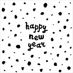 Happy New Year lettering greeting card
