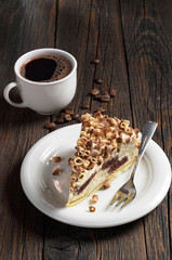 Creamy cake and coffee