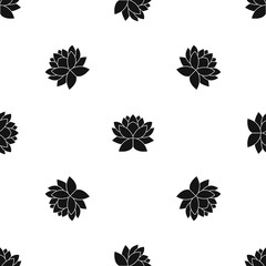 Lotus flower pattern seamless black