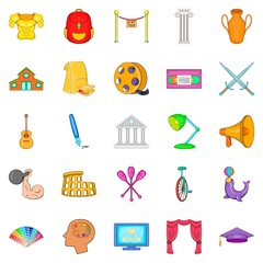 Art skill icons set, cartoon style