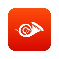 French horn icon digital red