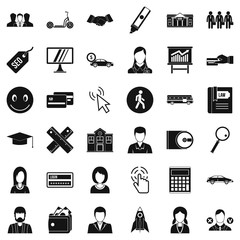 Working icons set, simple style