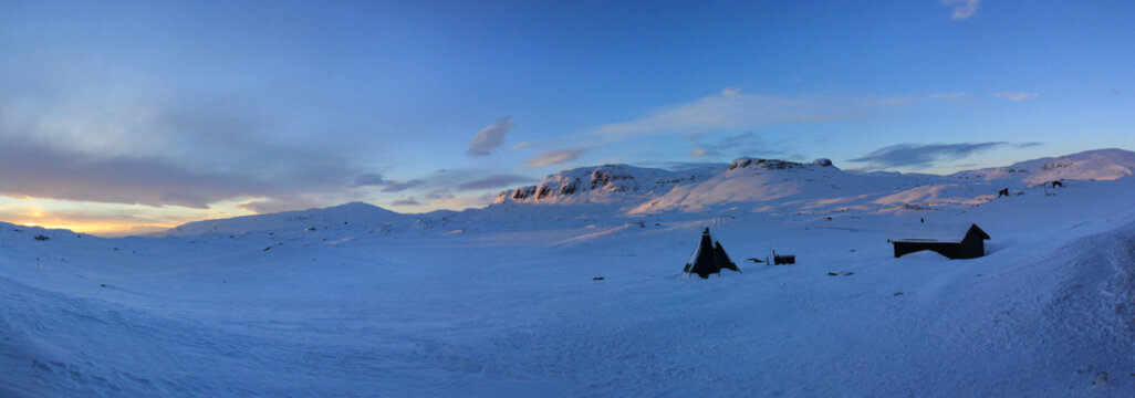 Haukelisetter, Handargervidda, Norway, Telemark, Scandinavia, Winter morning