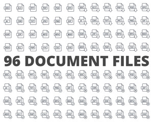 Fototapeta na wymiar Document File Type Format line vector