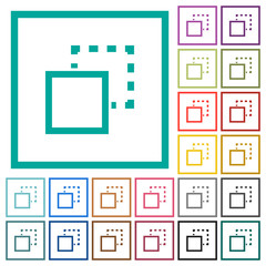 Send element to back flat color icons with quadrant frames