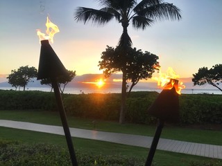 Torches at Sunset