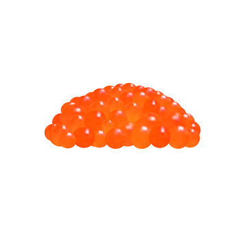 recommend clip art: Natural fish protein illustration. Red caviar on white background