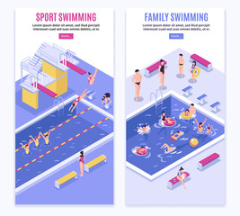 Sport Swimming Vertical Banners