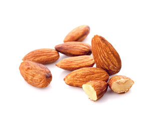 Almonds isolated on white background