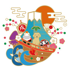 イラスト素材: 年賀状テンプレート＆年賀素材2018