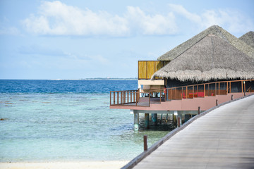 Villa on tropical island resort in Summer,Maldives