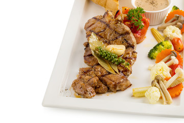 Black pepper pork steak, Roasted pork steak