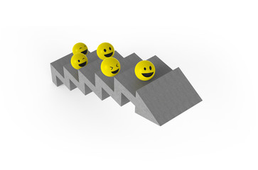 Smileys beim Aufstieg