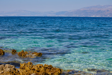 picturesque scenic view of adriatic beach , dalmatia - croatia