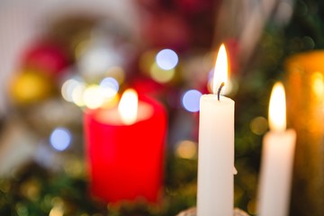 Burning candle at home