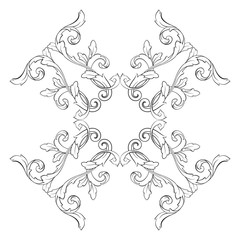 Classical baroque ornament vector 