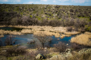 The river between the rocks