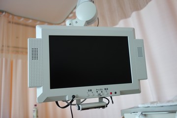 Monitor on the bed in the hospital room