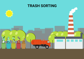 Concept of sorting of waste. - 181756123