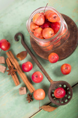 paradise apples on the wooden table