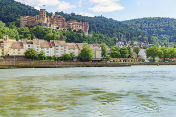 Fototapeta premium Heidelberger Schloß und Neckar
