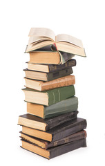 Pile of books isolated