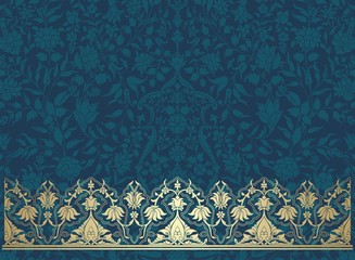 wedding card design, paisley floral pattern , India