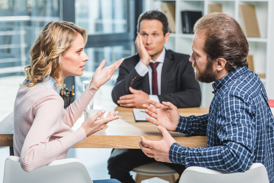 Couple Arguing At Lawyer Office