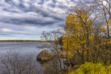 Golden autumn at the Monrepo park,