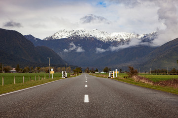 beautiful road in hokitika town west coast of southland new zealand