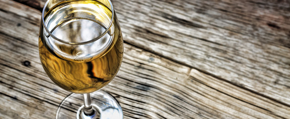 A glass of white wine