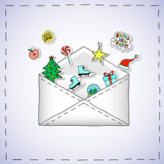 Envelope With Christmas stickers