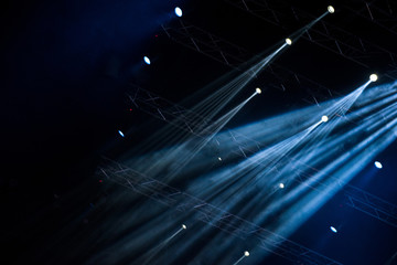 Blue stage lights