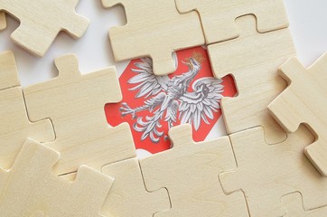 puzzle wyborcze z godłem Polski - obrazy, fototapety, plakaty