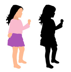 silhouette of a little girl dancing